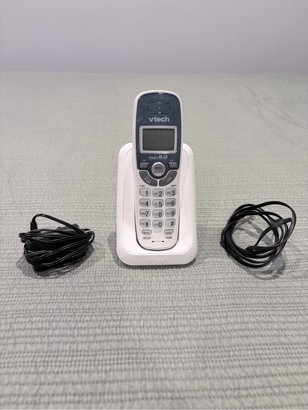 VTech White DECT 6.0 Cordless Phone with Handset and Base
